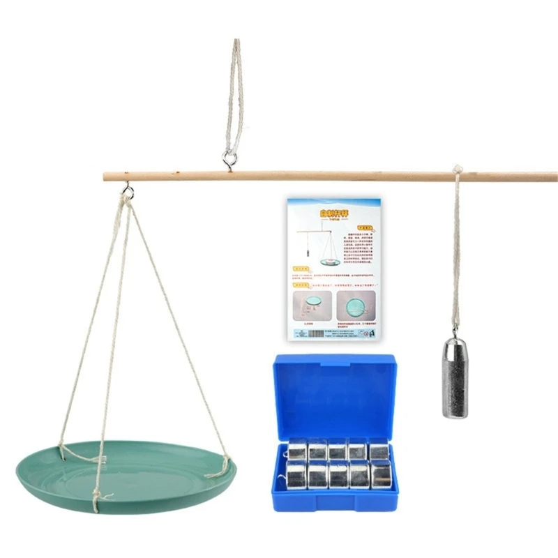 96BA Balkenbalance-Lehrset zum Vergleichen der Gegengewichtsposition und der Tablettlast, DIY-Holzhebelanordnung mit Gewichten – Detail 9