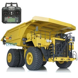 793D RC Hydraulic 1/20 Mine Truck Metal Dumper Painted Yellow Assembled Model Car Radio Light System Warning Sound Toy TH20436