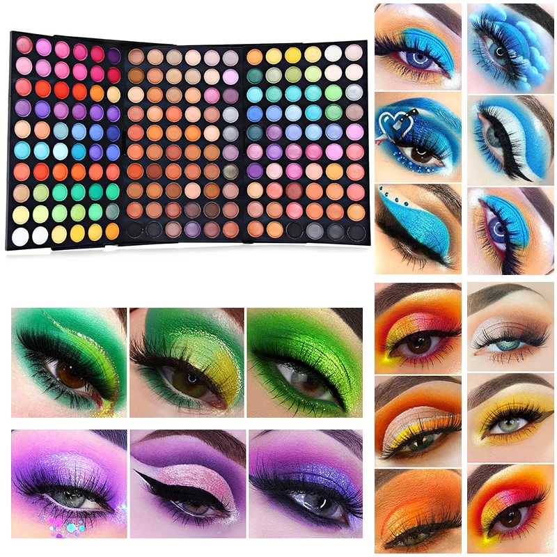 180 Color Eyeshadow Palette Matte Shimmer Waterproof Long Lasting Smudge Proof Washable Nude Eye Cosmetic Makeup