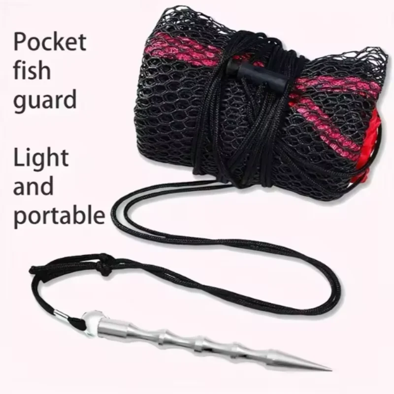 Fishing Mesh Bag Folding Fishing Fishing Gear Thickening Small Grid Nets Live Fish Nets Bag Bundle Mouth Net Bag Fishing Supply