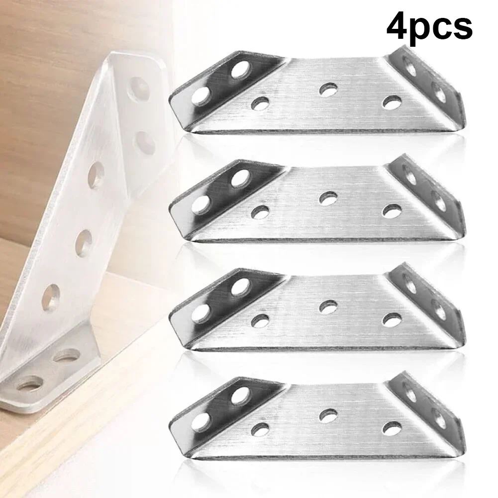 4PCS Edelstahl Winkel Eckwinkel Befestigungen Stecker Schutz Rechten Winkel Ecke Ständer Unterstützung Möbel Hardware
