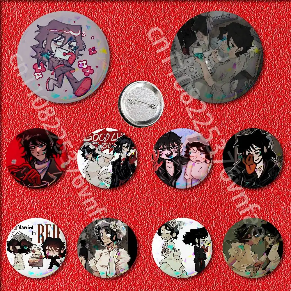 T-Thriller Married in G-Game Red  Brooches Creative Round Badge Gifts Pins 25/32/44/58/75mm