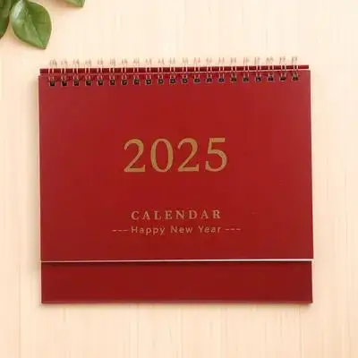

2024-2025 Desktop Standing For Office Home Supplies Decorative Month Calendar Small Desk Calendar Spiral Design Household Daily
