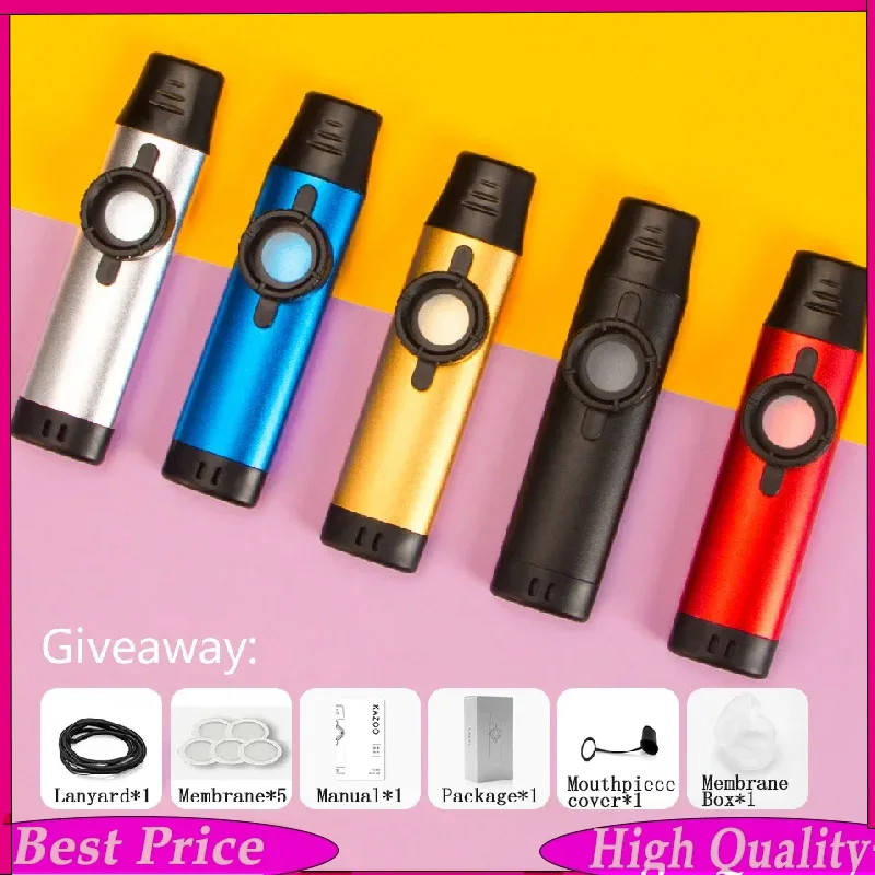 Adult Lightweight Metal Kazoo Woodwind Instrument Gift Music Partner for Ukulele Violin Guitar Piano