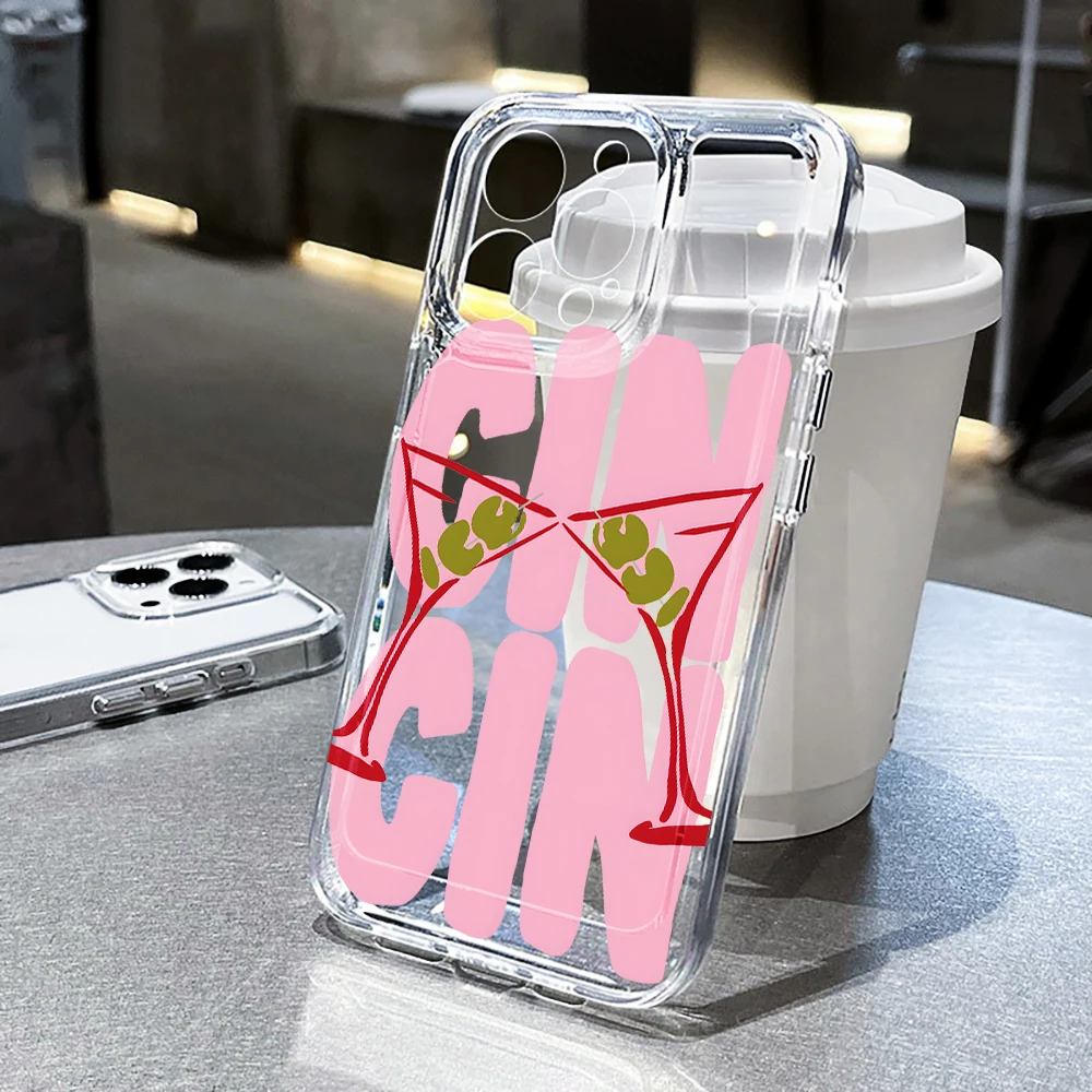 Retro Martini Cup GINGIN Transparente Hülle für iPhone 16 15 Pro Max Hüllen iPhone 17 11 12 13 14 Pro Max Plus 7 8 XS XR INS Funda – Detail 5