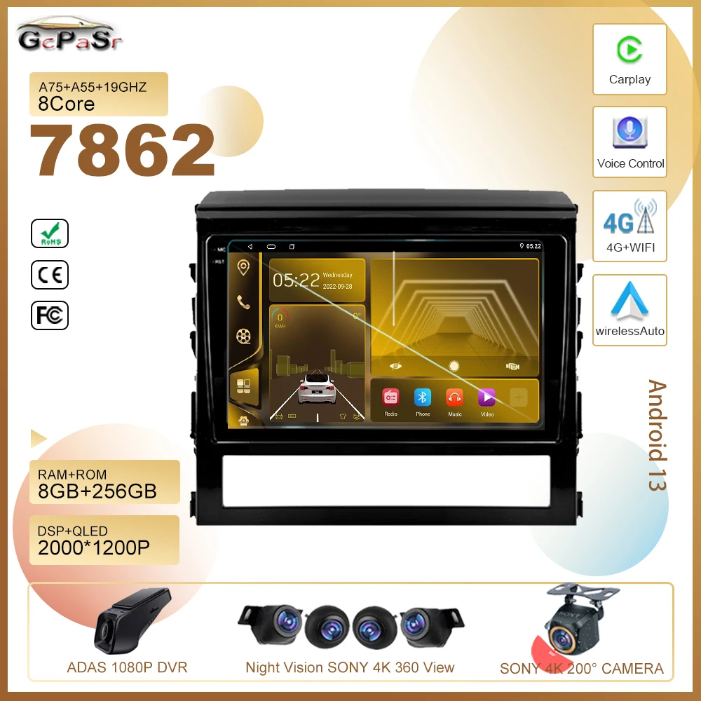 

Android For Toyota Land Cruiser 200 11 2015 - 2020 Auto Radio Stereo Multimedia Player GPS Navigation DVD 5GHigh-performance CPU