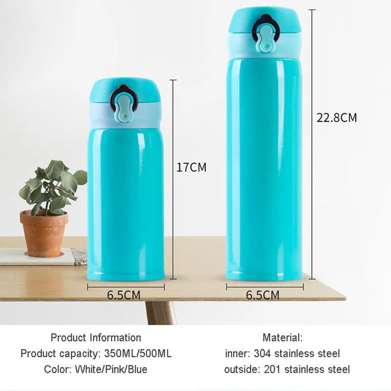 500ML ขวดน้ําสูญญากาศ 304 สแตนเลสดื่มการ์ตูนถ้วยยูนิคอร์นเด็ก THERMOS ขวดสําหรับสาวเด็กโรงเรียนถ้วย