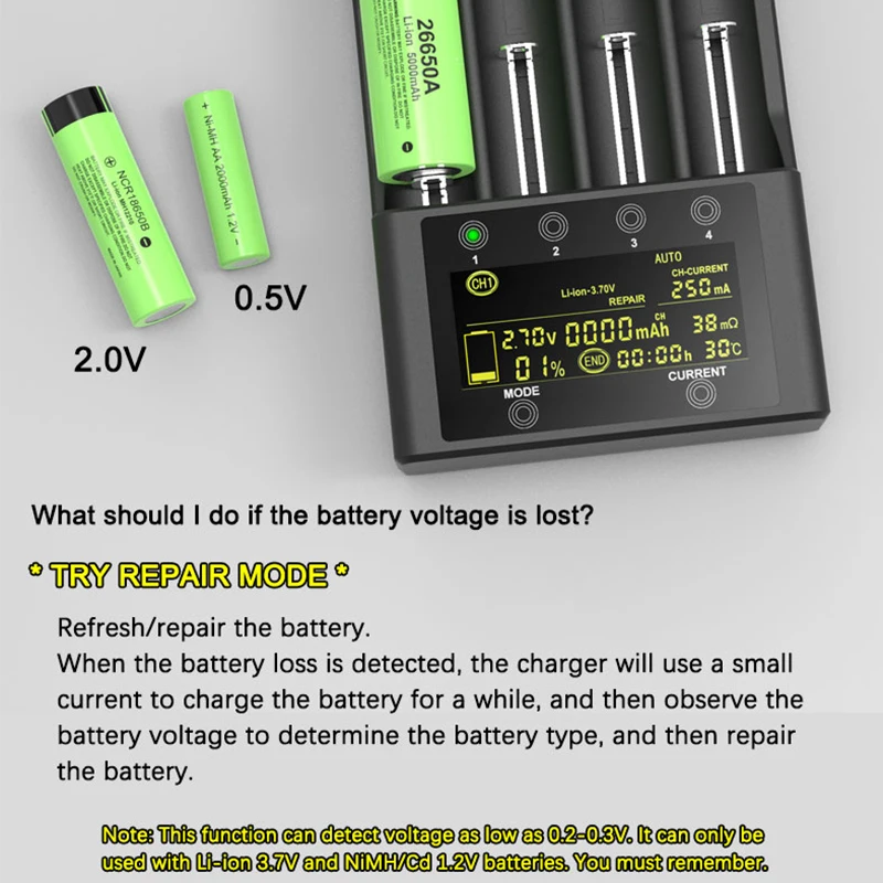 Liitokala Lii-600 Battery Charger,For 3.7V Li-ion Batteries 18650 21700 26650 18500 14500 1.2V NiMH AA Batteries,Test Capacity