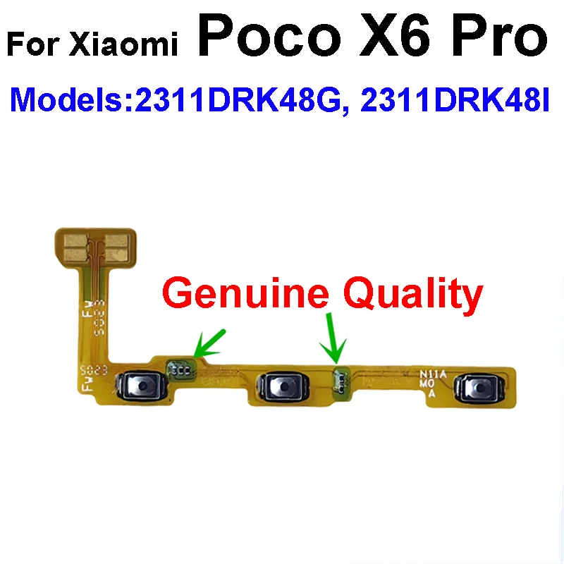 For Xiaomi Poco M6 X6 F6 Pro Plus 4G 5G X6 Neo Power Volume Side Button Flex Cable Ribbon Spare PartsParts