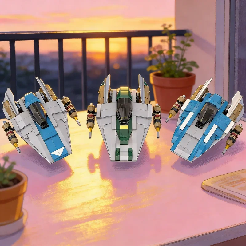 868pcs MOC Star Battle Phoenix Squadron A Wing Rebels Model Festival Gifts Building Blocks Toy Architecture DIY Creative Idea