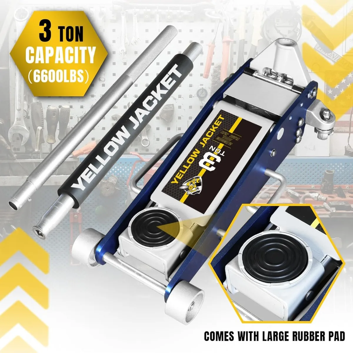 مقبس أرضي منخفض 3 طن، سعة 6600 رطل، مضخة رفع سريعة لسيارات الدفع الرباعي والشاحنات