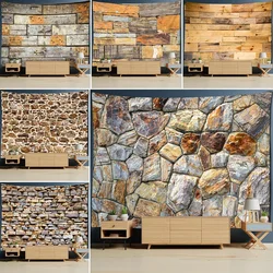 3D Printing Colorful Stone Wood Tapestry Wall Hanging Tapiz Hippie Psychedelic Background Wall Decor Cloth