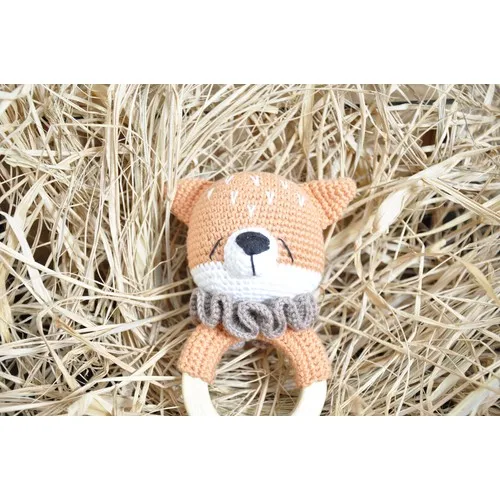 Male Child Teether Fox Rattle Amigurumi