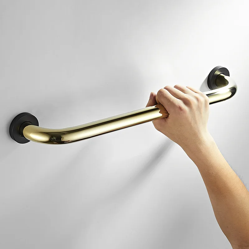 Bathroom Safety Grab Bar with Electroplated Black Gold Surface Perforated Installation Bathroom Safety & Accessories Grab Bars