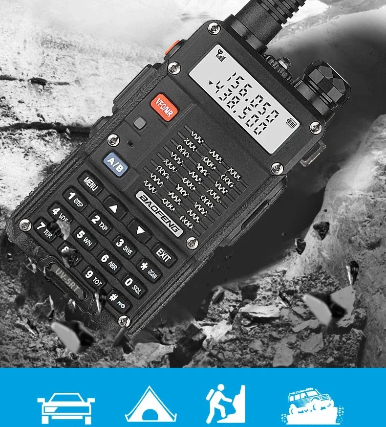 Baofeng Walkie Talkie UV 5R Ulepszona wersja UV-5RT 5W Dwuzakresowe radio krótkofalarskie Dwukierunkowe radio Vhf Uhf FM Radiotelefon ręczny Transceiver Myślistwo