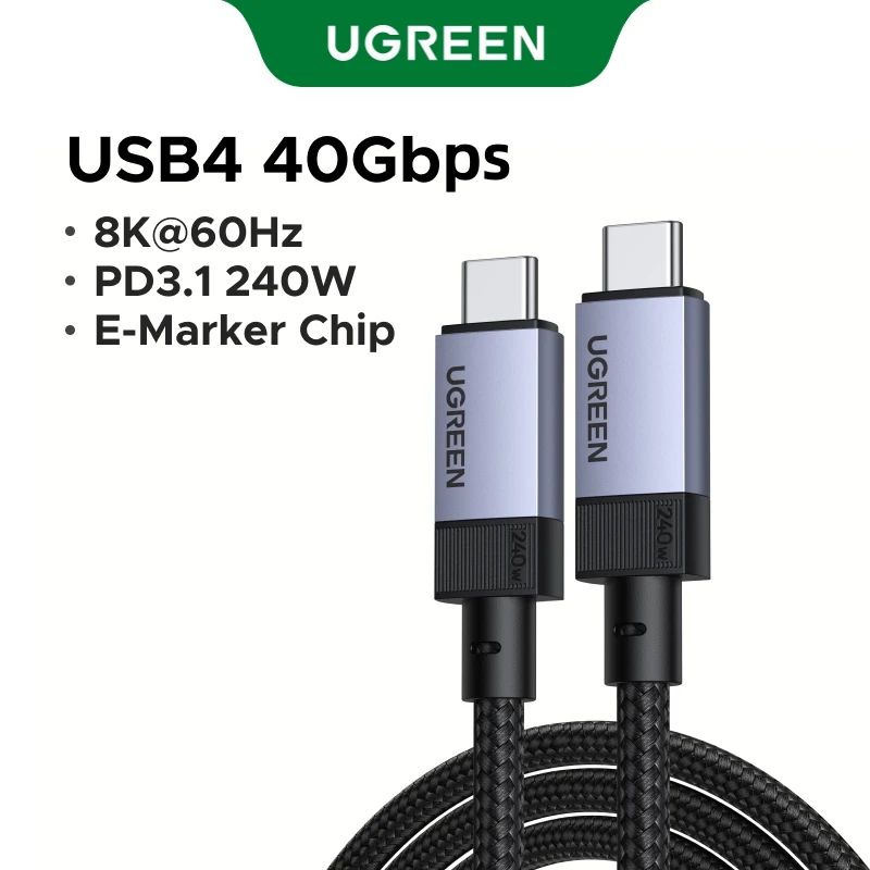 UGREEN USB4 USB-C Кабель 40 Гбит/с, 8K, 240 Вт, PD3.1 — фото товара