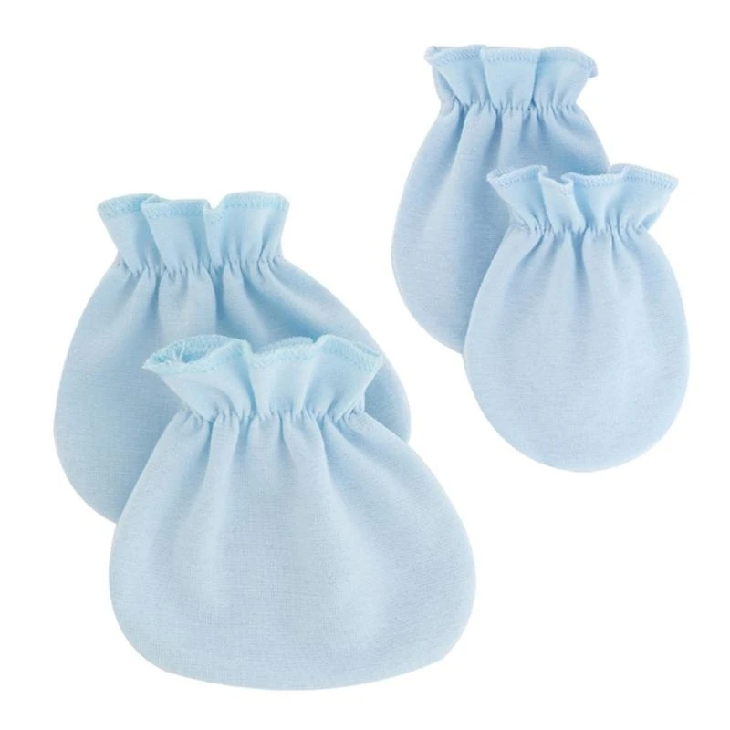 

J15U 2 Pairs Face for Protection Soft Cotton Hands Ankle Socks No Scratch Mittens Socks Set Not Scratching Gloves Foot Cover