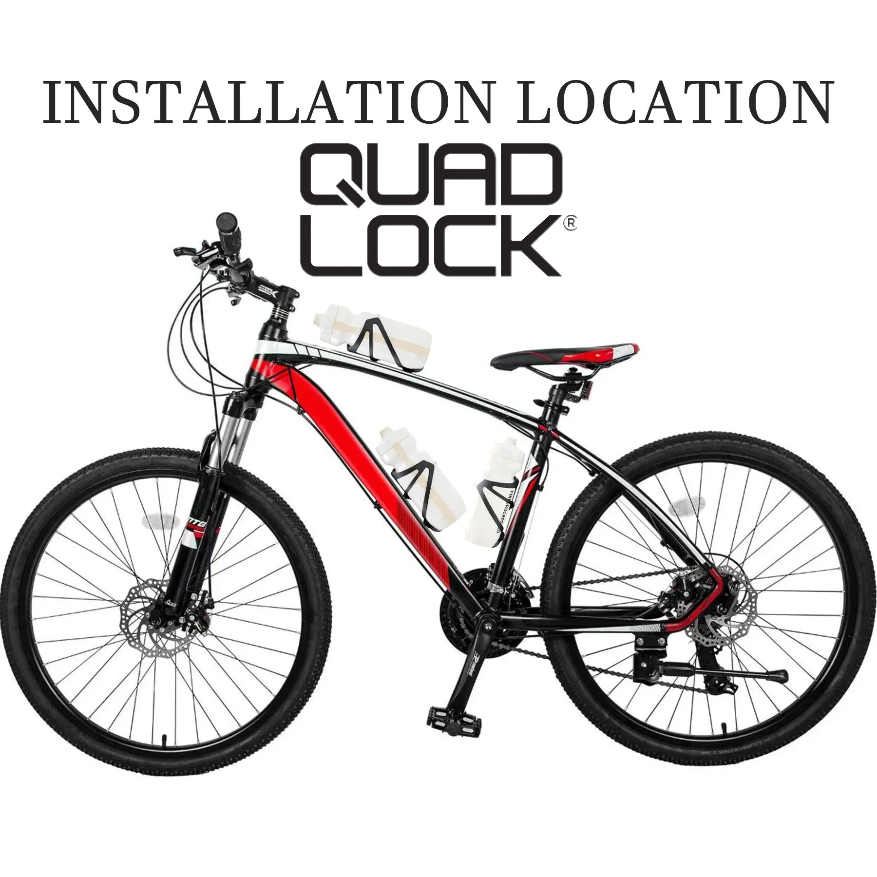 QUAD LOCK Carbon Fiber Bicycle Water Bottle Cage MTB Road Bike Water Bottle Holder Cages, Matte Black, Weight (16±2g)