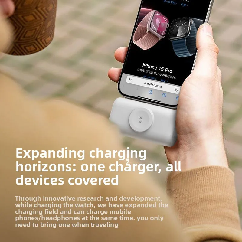 Capsule power bank two-in-one magnetic watch, mini small 5000mAh rechargeable mobile phone