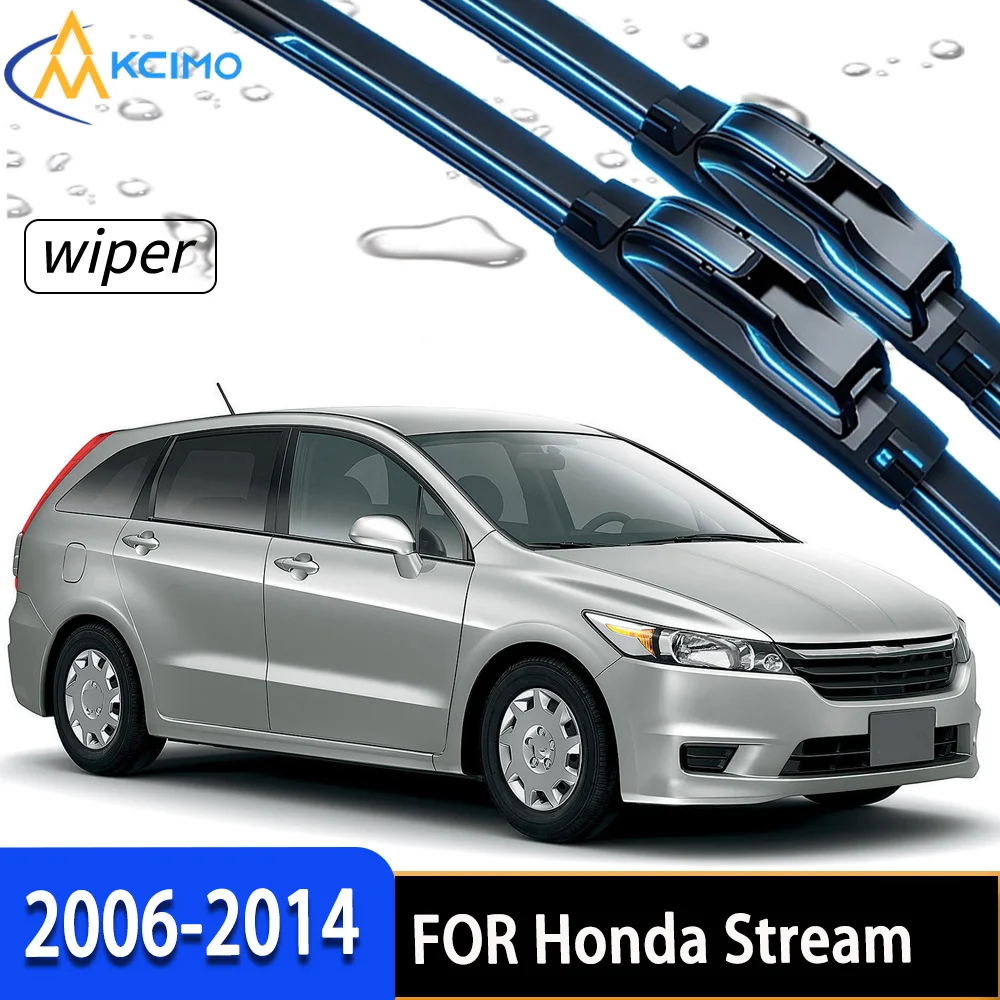 

Front Windshield Wiper Blades For Honda Stream RN6–9 2006-2014 High-Density Rubber Stable Wiping Direct Replacement