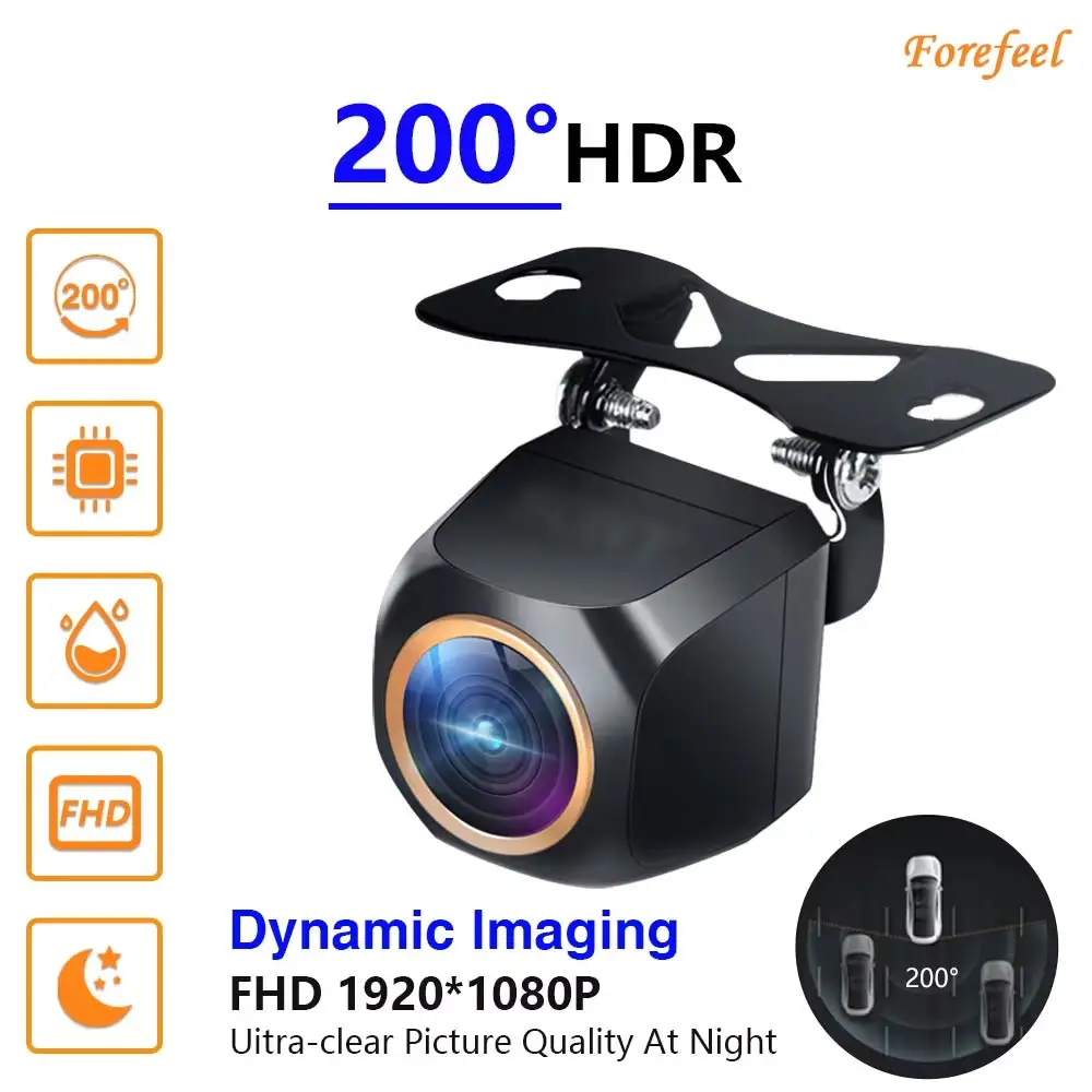 

AHD 1920x1080P Car Rear View Camera 200° For Fisheye Golden Lens Full HDR Night Vision Vehicle back car reversing Front Camera