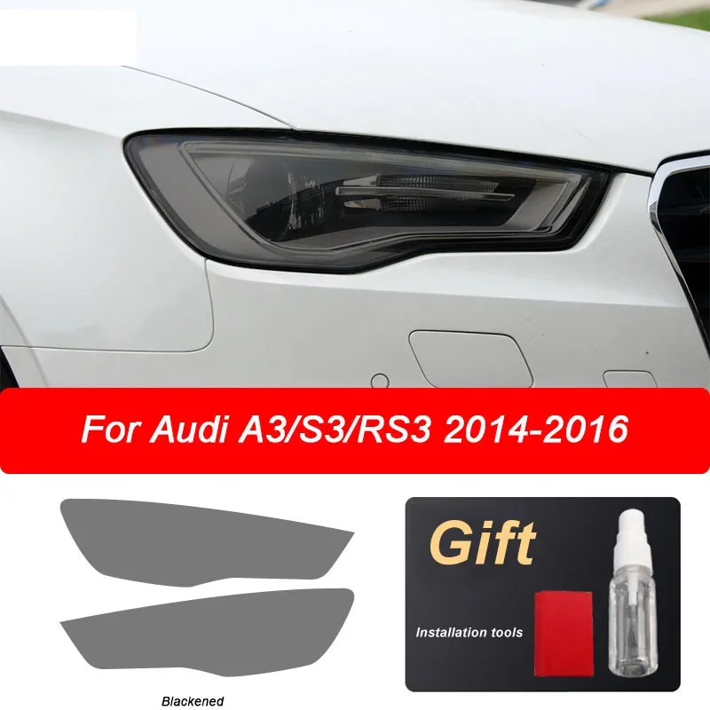 For Audi A3 8V A4 B8 B9 A5 A6 C8 A7 A8 D4 TT E-tron R8 Car Headlights Tint Smoked Black Protective Film TPU Sticker Accessories