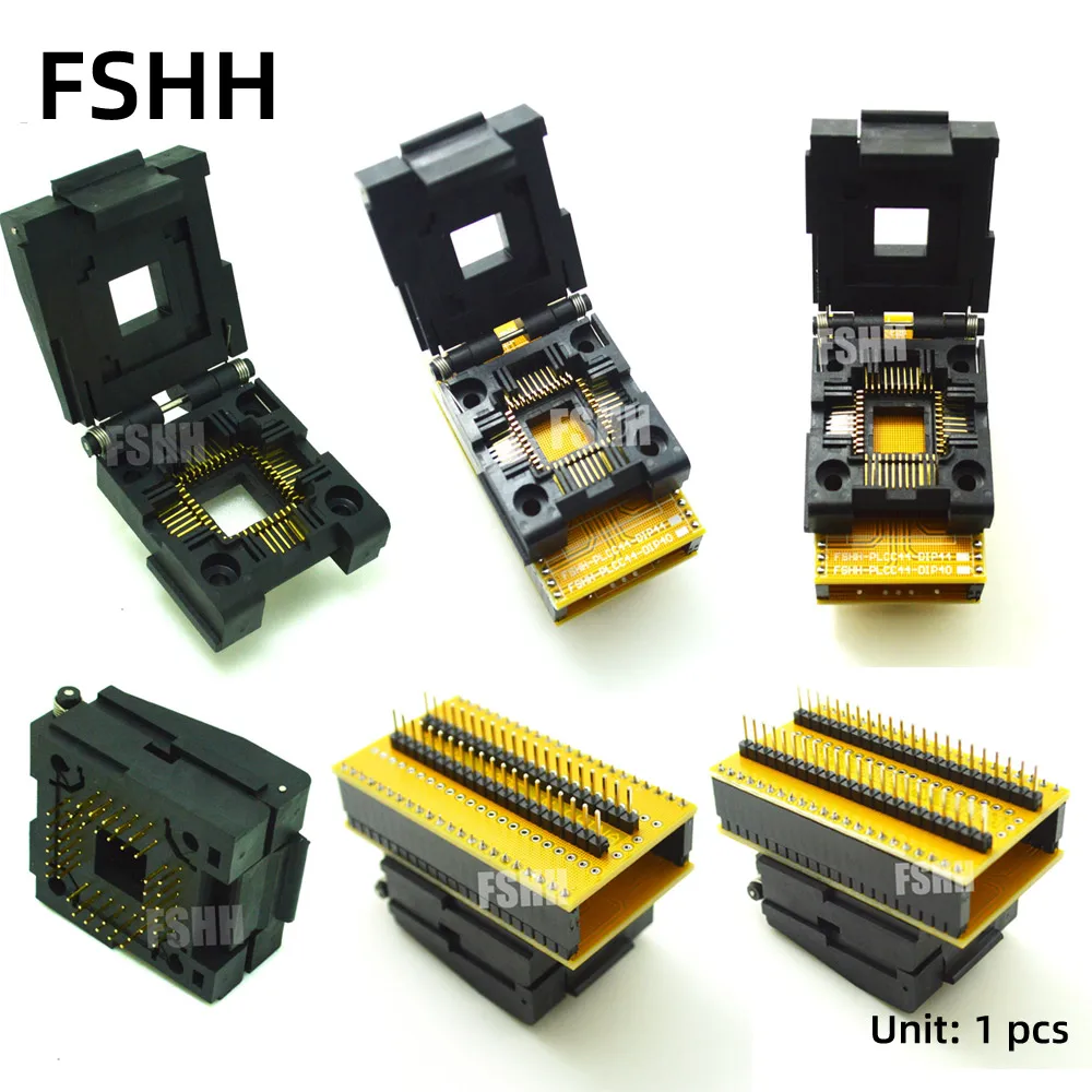 sdp-plcc44-dipアダプター、plcc44からdip44のプログラマー、icテストソケット、plcc44-dip40、ic51-0444-400