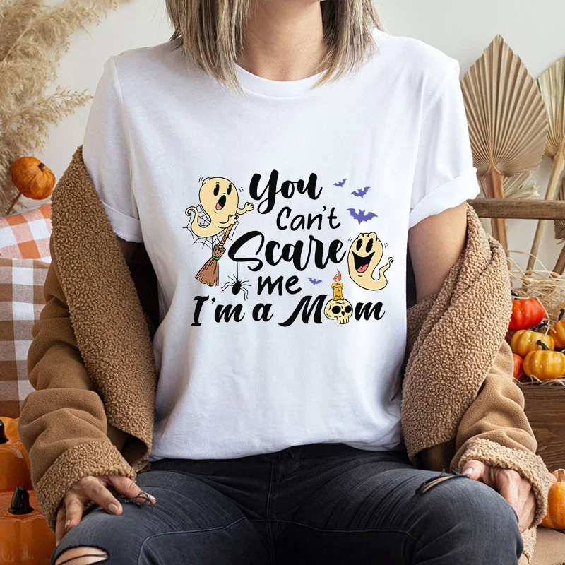 

Funny Spooky Boo Graphic Graphic Women T-shirt Short Sleeve Tees Fashion Halloween Party Y2k Clothes Casual Basic Y2k Tops