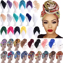 2024 Fashion Bonnet Women African Floral Print Ankara Bonnet Hat Turban Big Flower Chemo Cap Head Scarf Beanie Wrap Indian Hijab