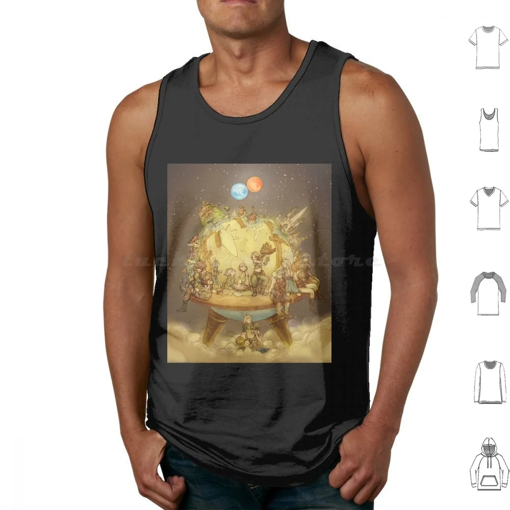 Fantasy World 9 Tank Tops Print Cotton Vivi Chocobo Fantasy Ff9 Ffix Final Fantasy Wizard Black Mage Ornitier Mage Zidane