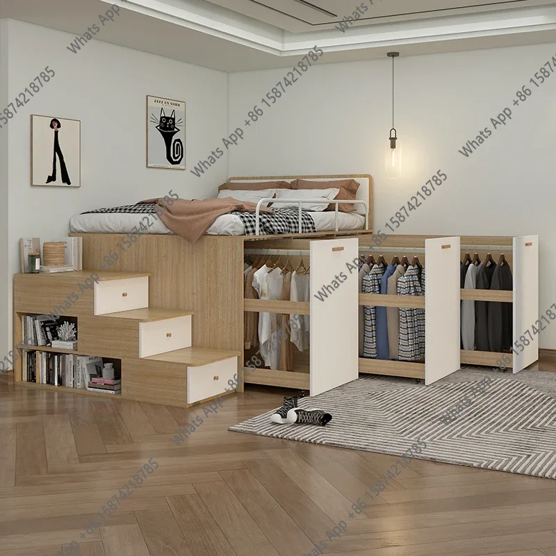 O A Customizable Small Apartment Children's Half-height Bed Combination Tatami Bed Wardrobe Integrated