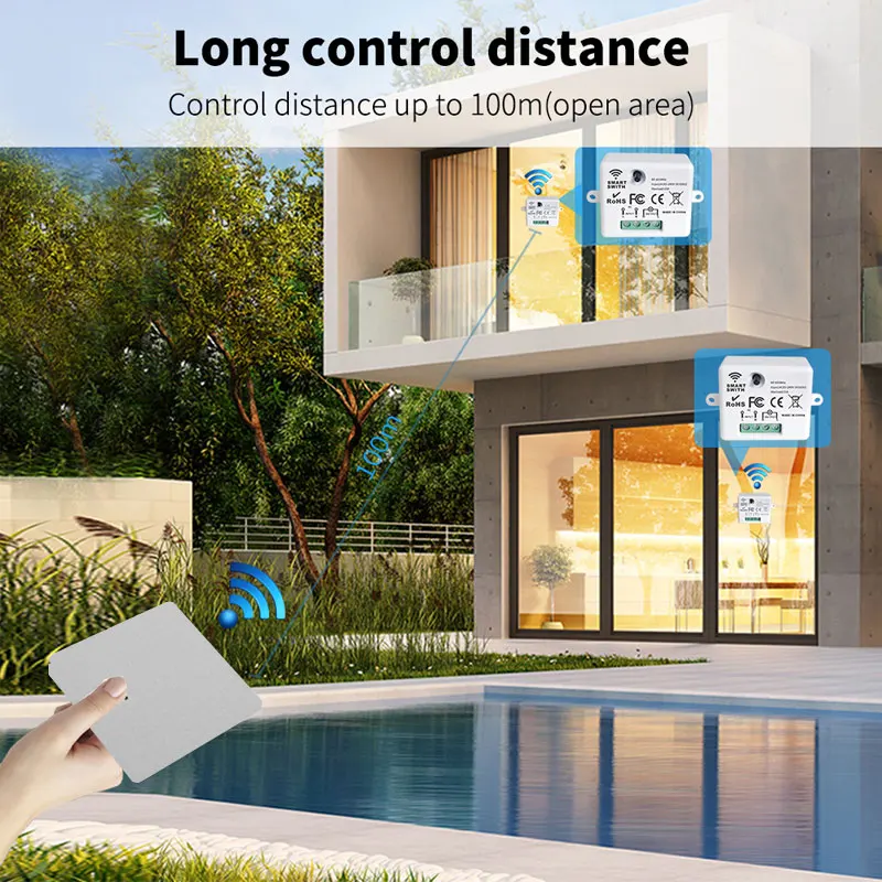 RF433 Smart Wireless Switch Self-Powered Waterproof Wall Panel Remote Light Switch Push Button Home Automation