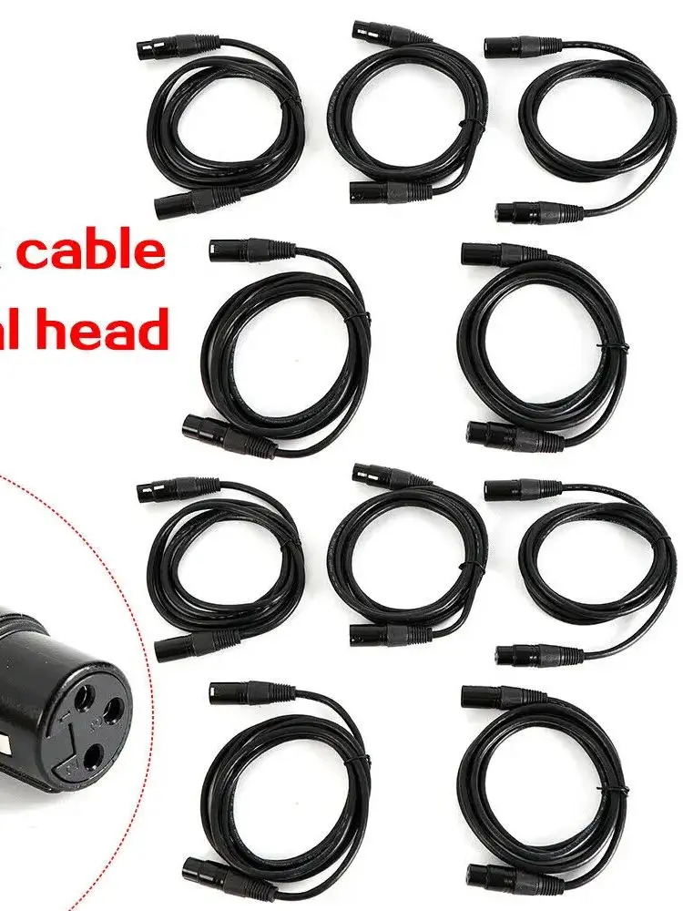 10 stuks DMX-kabels met 3-pins man-naar-vrouw XLR-connectoren, 2 m DMX-kabels XLR brede compatibiliteit voor podiumverlichting audioapparatuur - afbeelding 2
