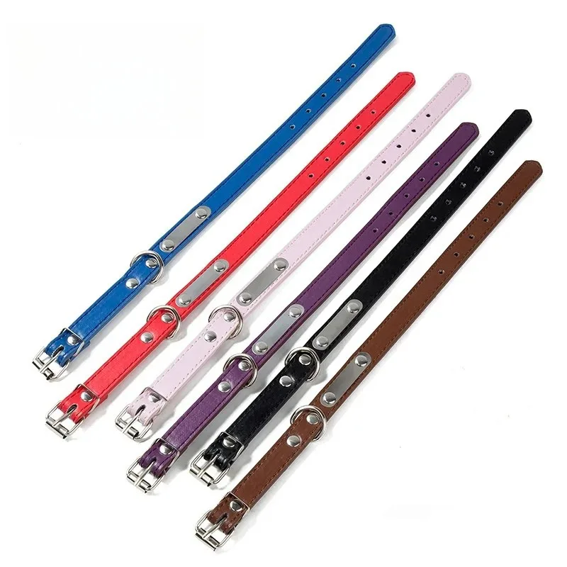 Personalisiertes, individuelles Hundehalsband mit geschnitztem ID-Tag, Anti-Verlust-Design aus massivem PU-Leder für kleine, mittelgroße und große Hunde, Heimtierbedarf – Detail 9