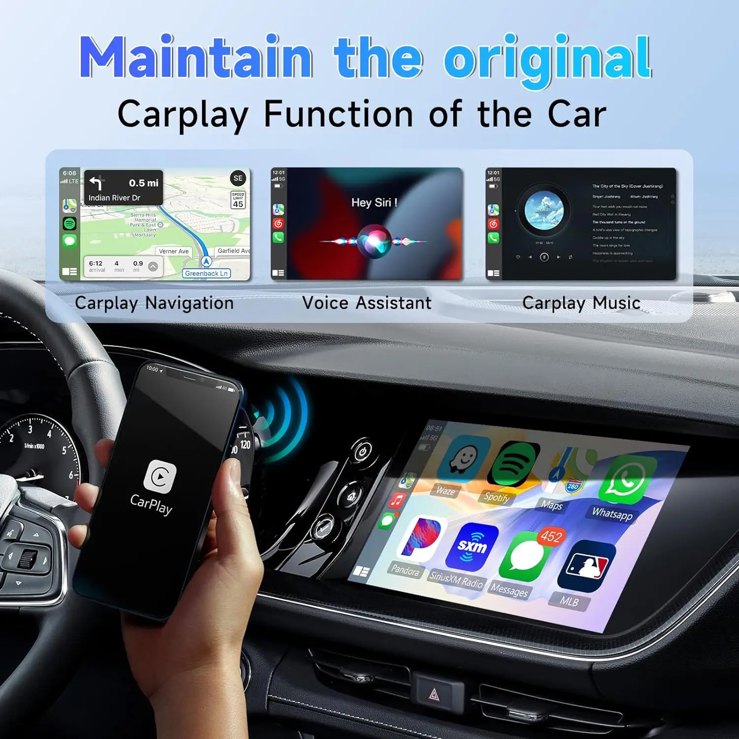 Universal CarPlay Android Auto Wireless Connector Effortless Plug and Play Car Portable Wireless CarPlay for Smart Box