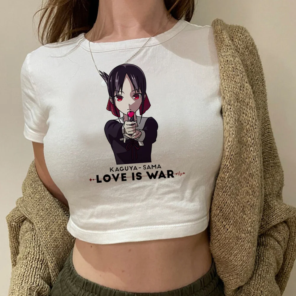 Kaguya Sama Love Is War graphic fairycore trashy crop top Female Kawaii 2000s vintage hippie tshirt cropped