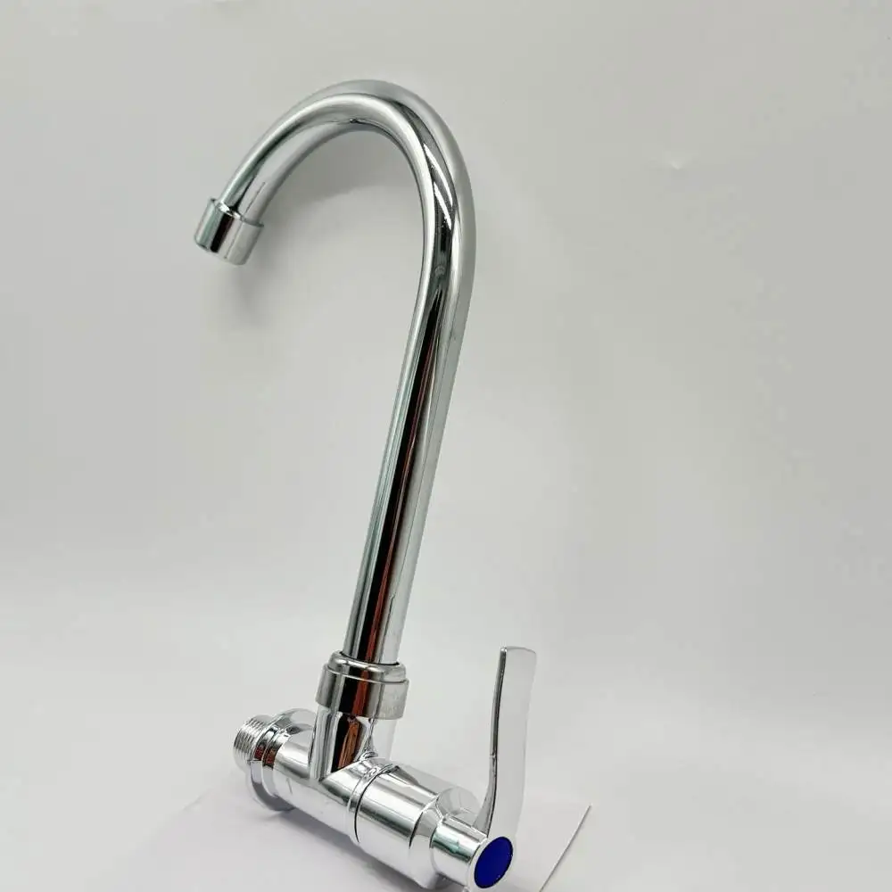 Universal Kitchen Sink Faucet Cold Water Only Stainless Steel Pipe Plastic Body Modern Simple Basin Tap Hardware