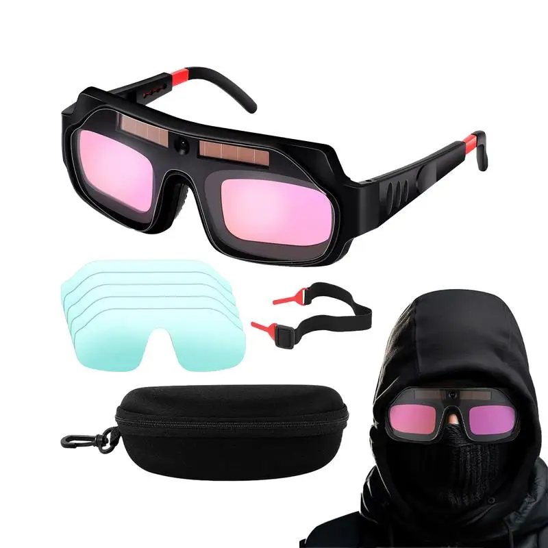 

Glasses solar welding goggles Auto-dimming Welder Glasses Welding Safety Glasses Ventilated Face Shield Adjustable UV-resistant