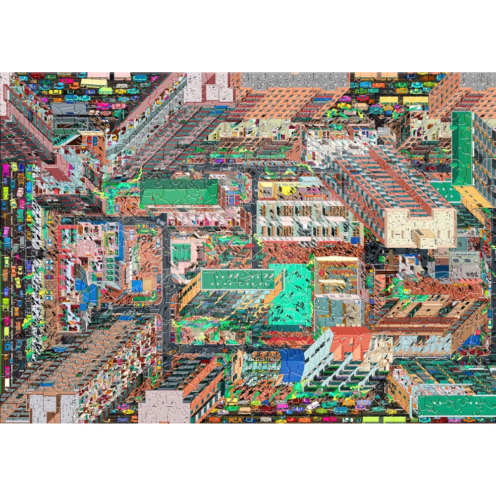 Metropolis Wooden Jigsaw Puzzle Kids Toys 3D City Map Wood Puzzles For Adults Creative Puzzle Board Games Wholesale Wooden Box