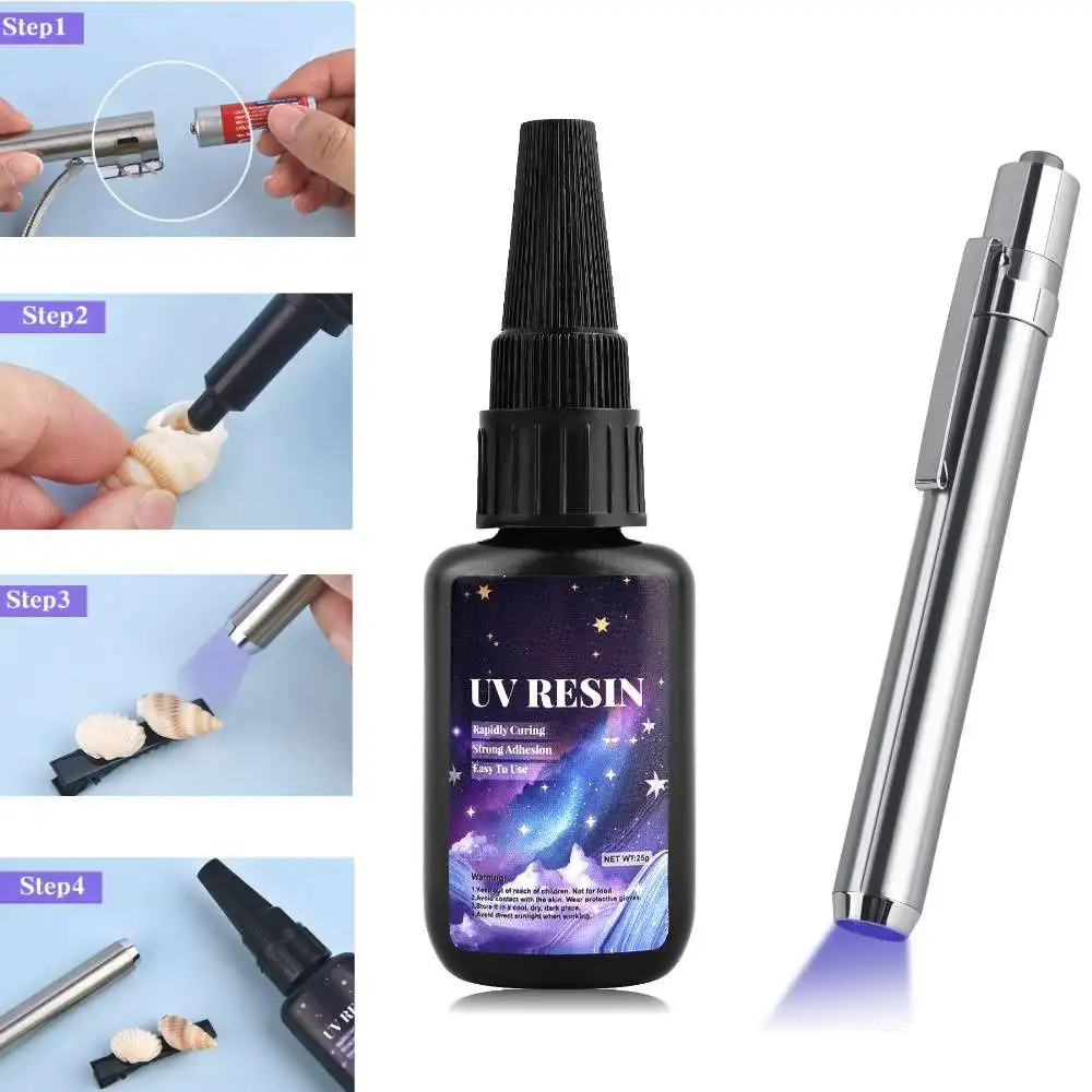 UV Glue Bonding Welding Glue Kit Super Bonding UV Glue With Black Light Quick-Drying For Bonding Glass Metal  Wood DIY Craft