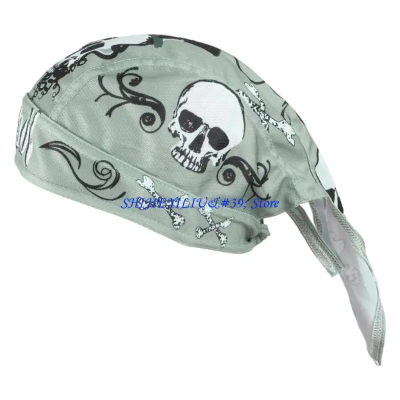 

E21F Printed Pirate Bandana Hat Pullover Cap Winter Autumn Skull Cap Casual Headdress