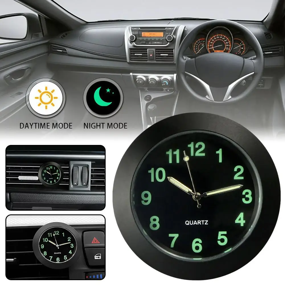 Car Clock Luminous Automobiles Internal Stick-On Mini Car Auto Digital Clocks Ornament Accessories Quartz Watch Mechanics Z1J6