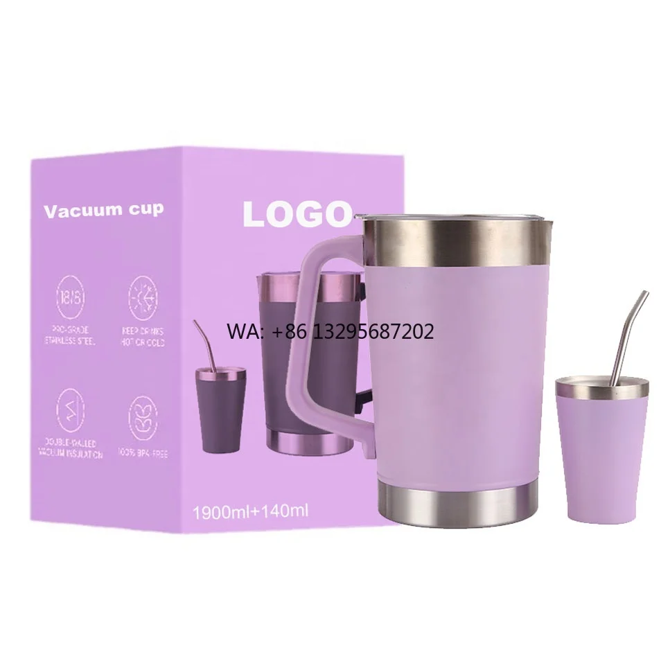 

Лидер продаж, термокружка из нержавеющей стали с двойными стенками, 64 унции, вакуумная изоляция, пивные чашки, уличный стакан с ручкой