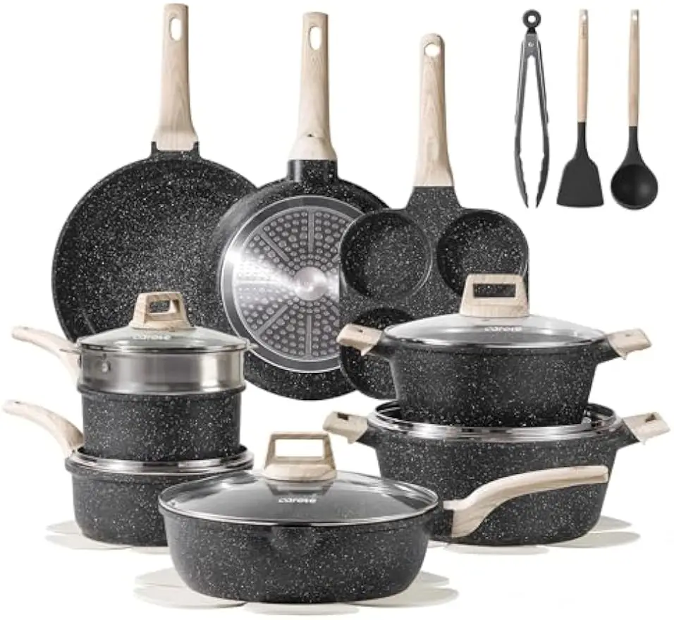 21pcs Nonstick Pots and Pans Set, Cookware Sets, with Egg Pan