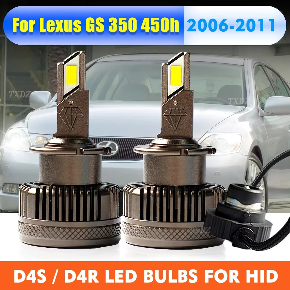 

Комплект из 2 светодиодных фар D4S/D4R Turbo, 6000K, 110W, для Lexus GS 350 450h 460 2006-2011, установка Plug&Play, замена HID