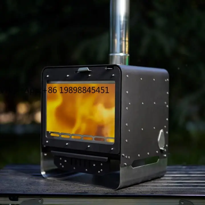

Portable Foldable Metal Wood-Burning Stove Firewood Tent Stove for Outdoor Camping Kitchen Heating