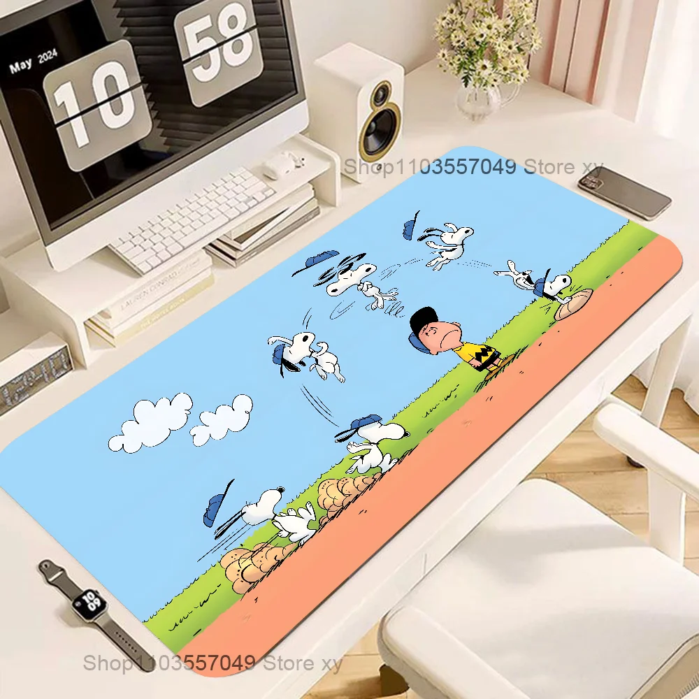 Cute Cartoon S-S-Snoopys Mousepad Large Gaming Mouse Pad LockEdge Thickened Computer Keyboard Table Desk Mat