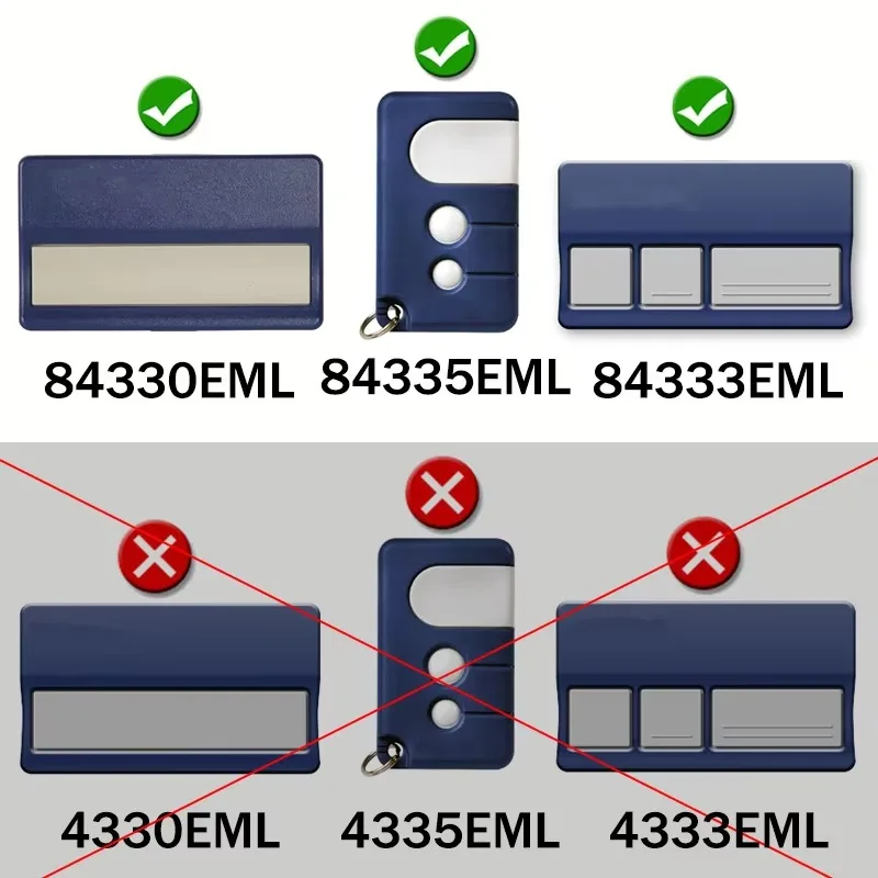 For 94335E 94333E 94332E 94330E 84335E 84333E 84332E 84330E 94335EML 94333EML Garage Door Remote Control 433.92MHz Rolling Code