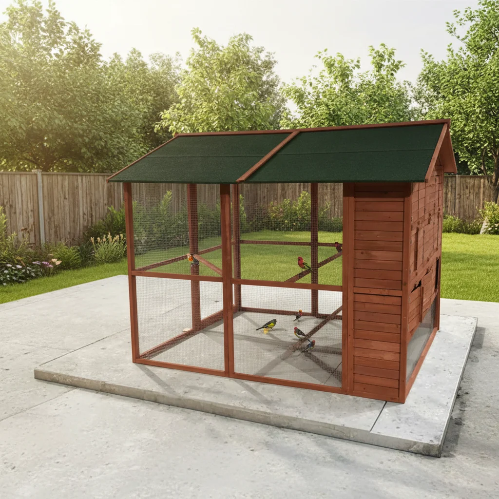 SDB008 Luxury Solid Wood Outdoor Pet House Bird Aviary With Button Closure And Asphalt Roof For Large Birds Parrots Pigeons