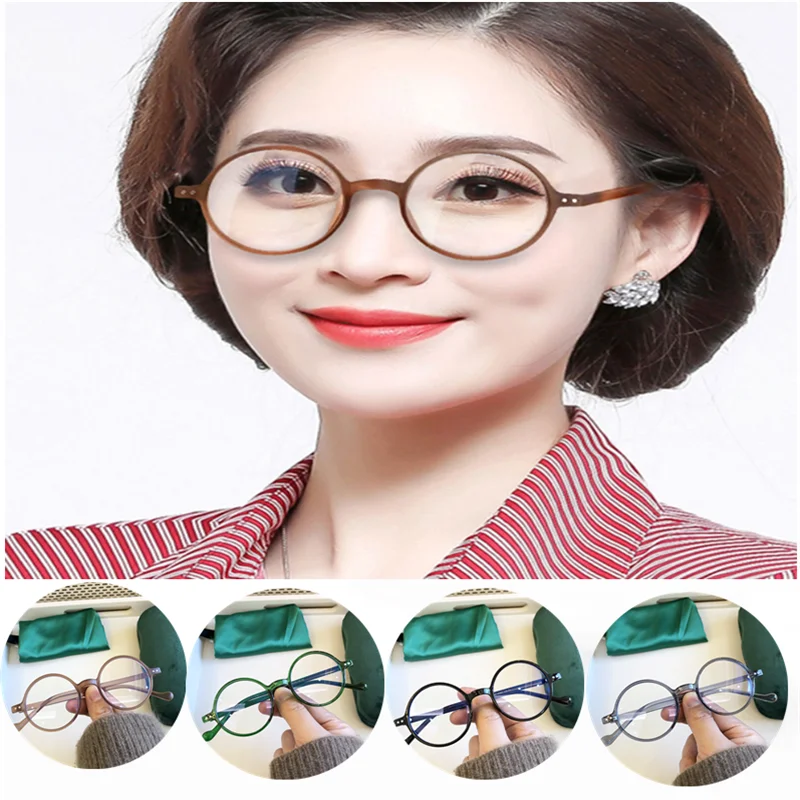 2023 Round Reading Glasses Ultralight Small Frame Presbyopic Eyeglasses Blocking Blue Light Hyperopia Eyewear +1.0..+4.0